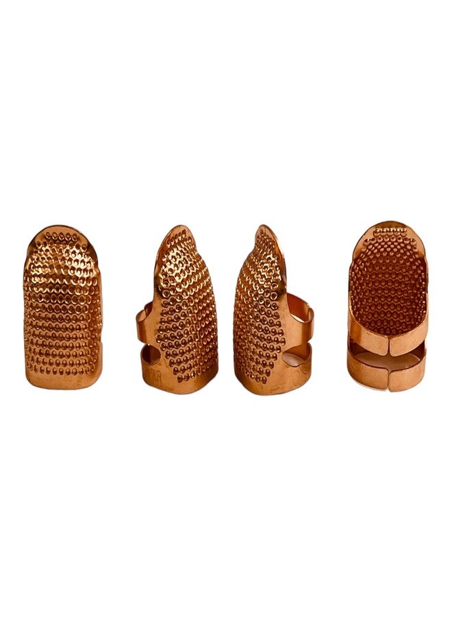 Moira Pack of 4 Adjustable Brass Finger Protector Thimble for Sewing Embroidery Needlework (Copper) - Image 4